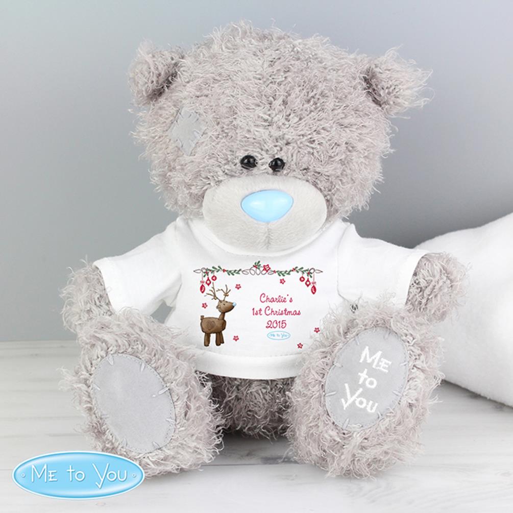 Personalised 10" Me to You Bear with Reindeer T-Shirt Extra Image 1